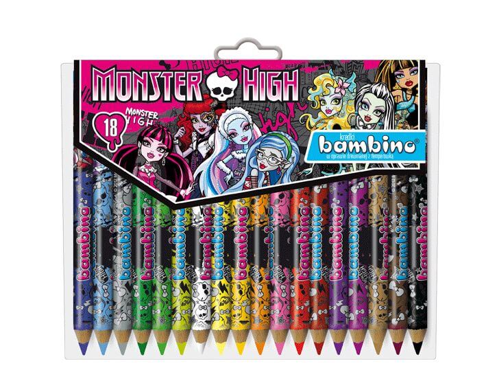 kredki Bambino na licencji Monster High 18 kredek + temperówka